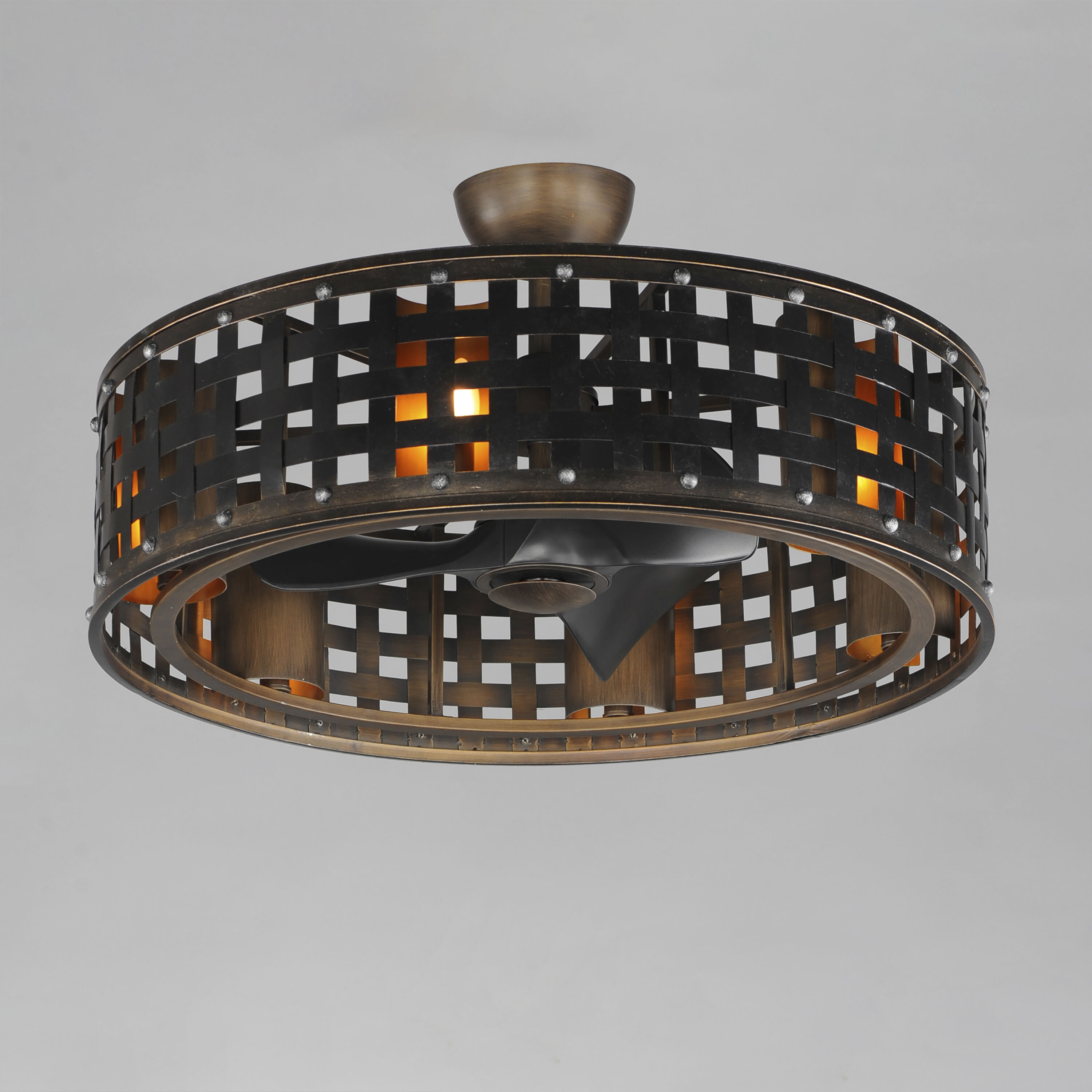 Portcullis 33 inch Bronze Gilt Fandelight, Smart Light