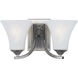 Aurora 2 Light 13.5 inch Satin Nickel Bath Vanity Wall Light