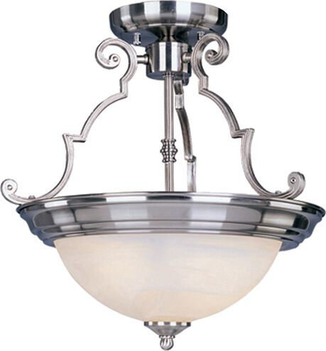 Essentials - 584x 2 Light 15 inch Satin Nickel Semi Flush Mount Ceiling Light