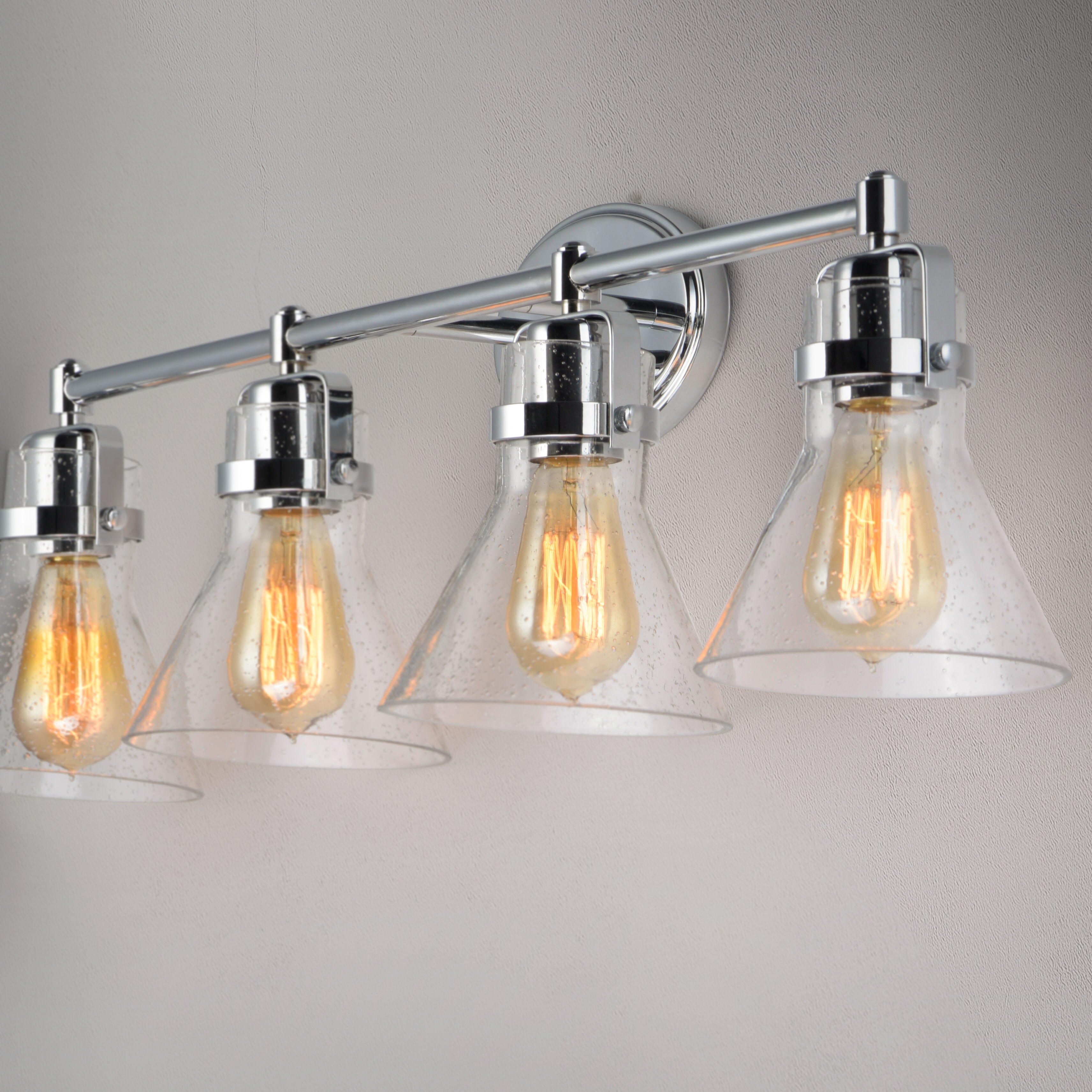 Seafarer 4 Light 33 inch Polished Chrome Bath Vanity Wall Light in Without Bulb