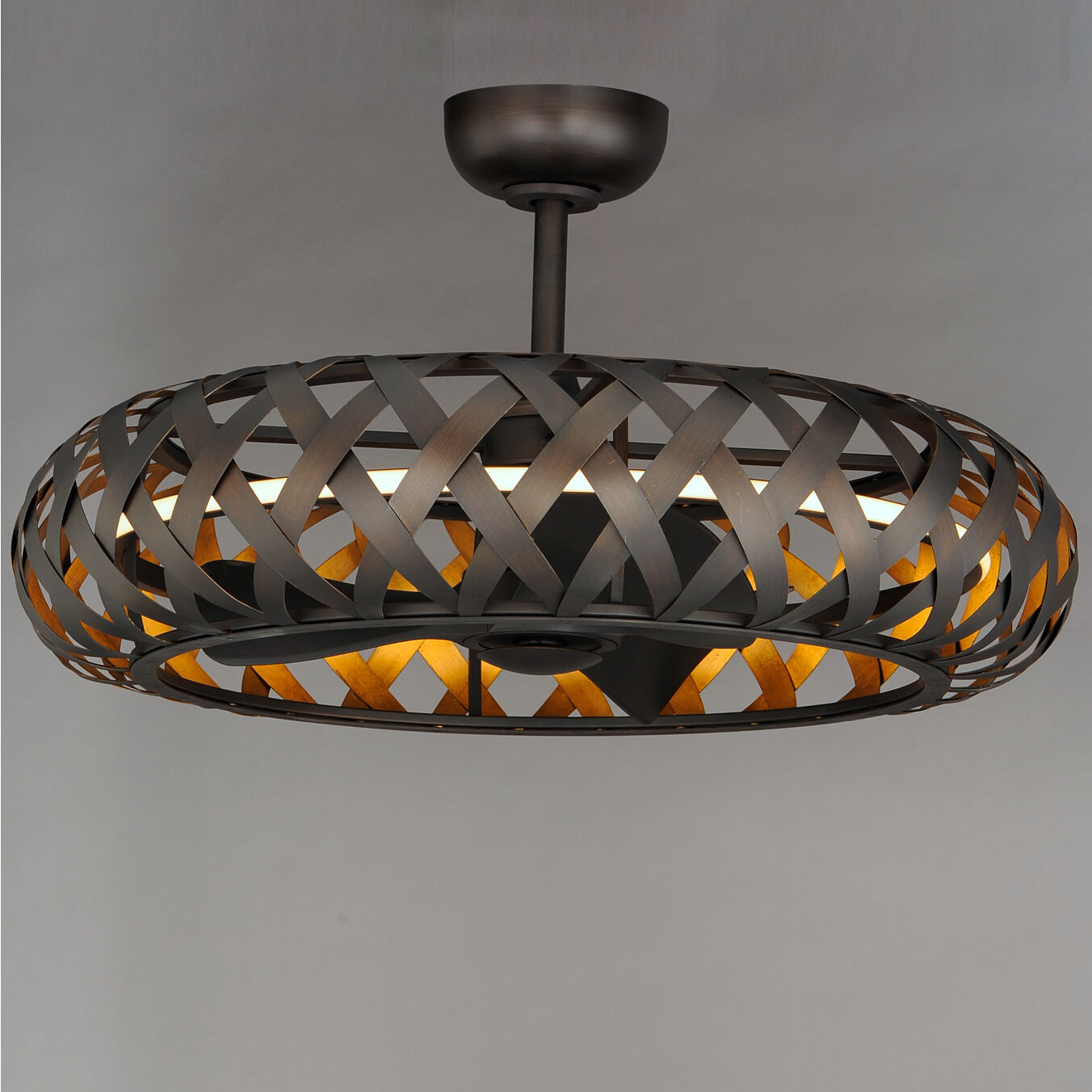 Weave 33 inch Bronze Gilt/Gold Fandelight