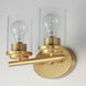 Corona 2 Light 12 inch Satin Brass Bath Vanity Wall Light in Clear