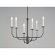 Wesley 6 Light 24 inch Black and Satin Nickel Chandelier Ceiling Light