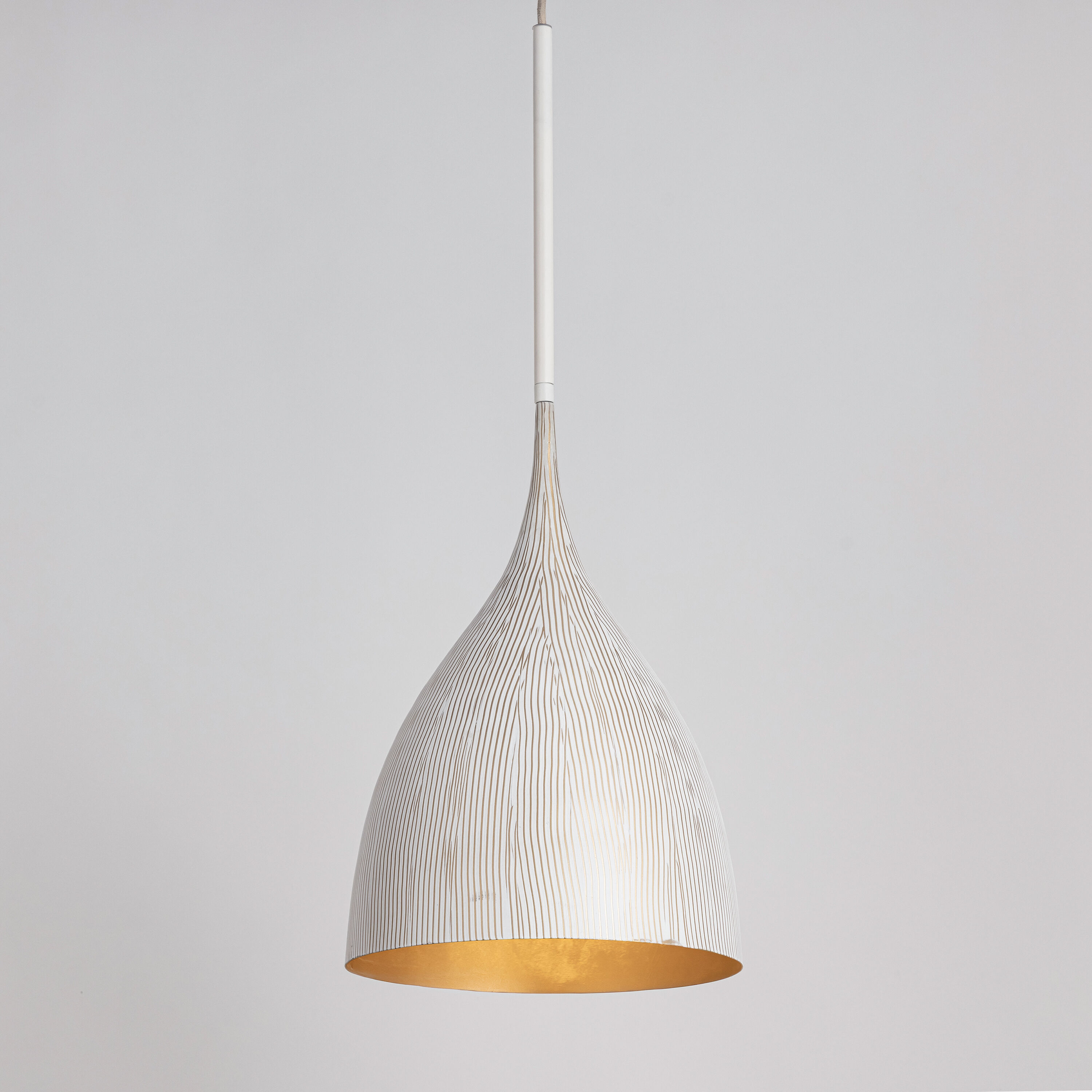 Fleur 1 Light 12.25 inch White and Gold Single Pendant Ceiling Light