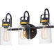 Magnolia 3 Light 18.25 inch Bronze and Gold Bath Vanity Wall Light