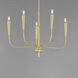 Vela 5 Light 24 inch Satin Brass Single-Tier Chandelier Ceiling Light
