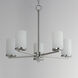 Lateral 5 Light 24 inch Satin Nickel Chandelier Ceiling Light in Satin White
