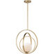 Coronet 1 Light 17.5 inch Satin Brass Single Pendant Ceiling Light