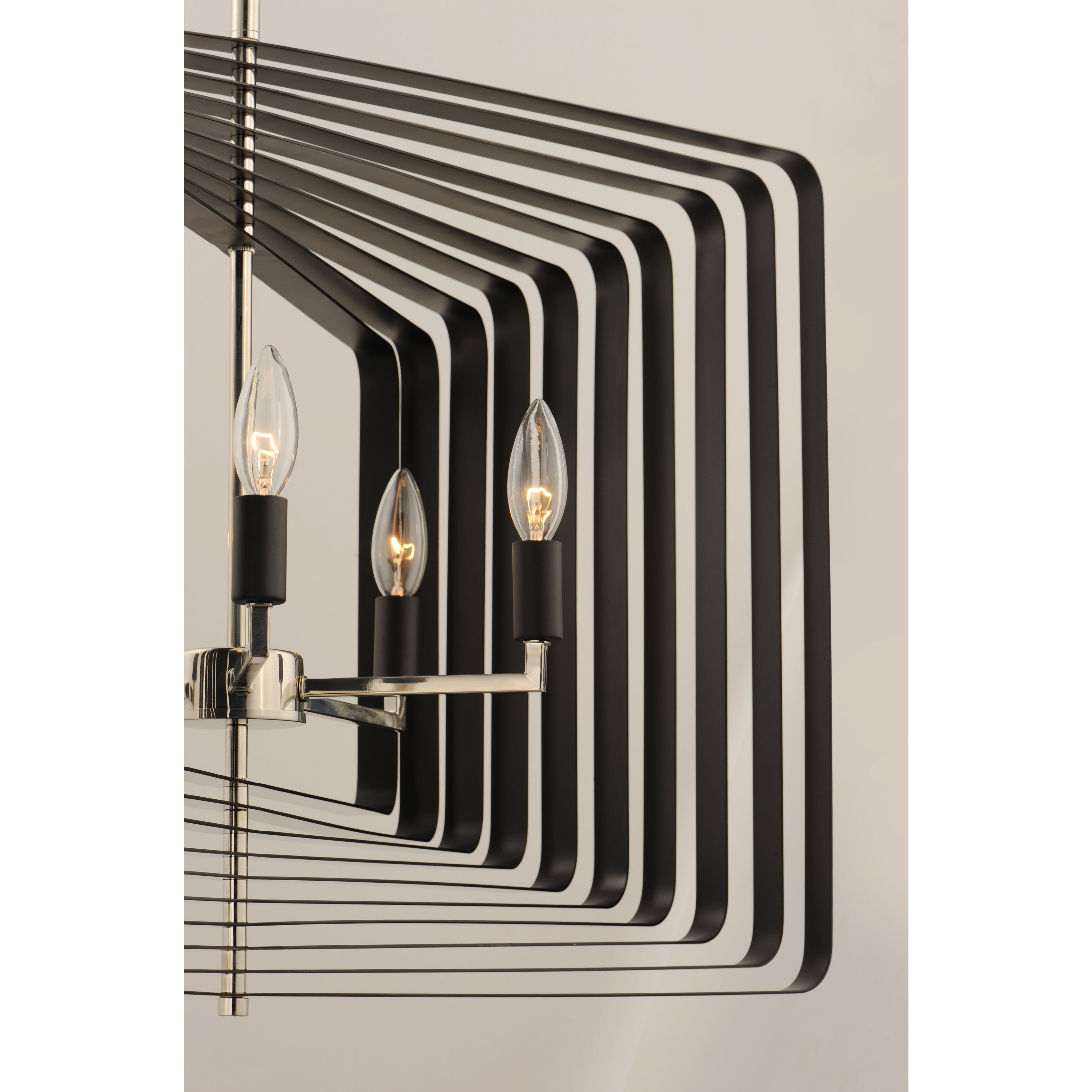 Radial 5 Light 30 inch Polished Nickel/Black Multi-Light Pendant Ceiling Light in Polished Nickel and Black