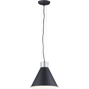 Storehouse LED 14 inch Satin Aluminum/Black Single Pendant Ceiling Light