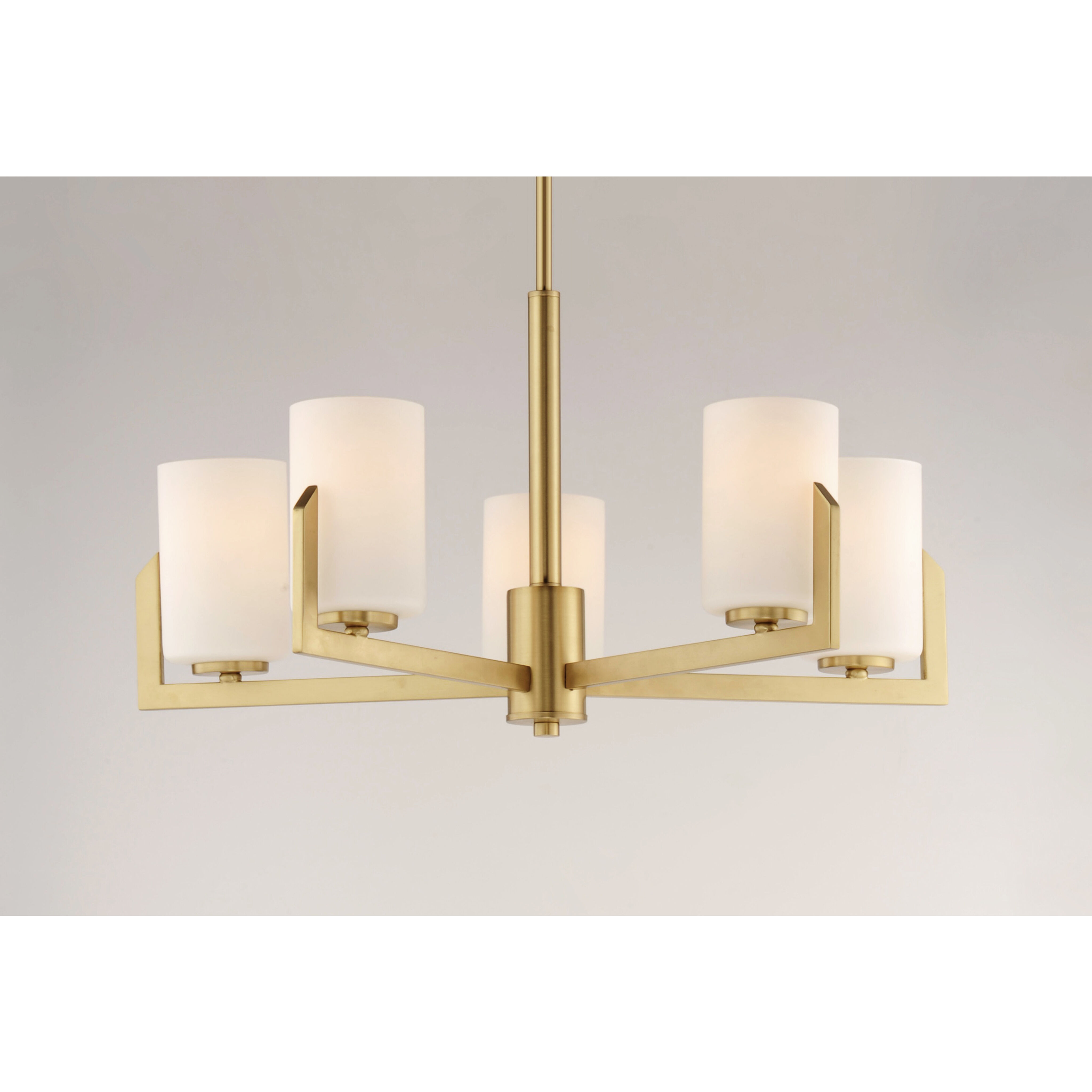 Dart 5 Light 26 inch Satin Brass Chandelier Ceiling Light