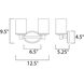Cylinder 2 Light 12.5 inch Satin Nickel Bath Vanity Wall Light