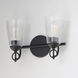 Jackson Hole 2 Light 14.25 inch Black Wall Sconce Wall Light in Clear