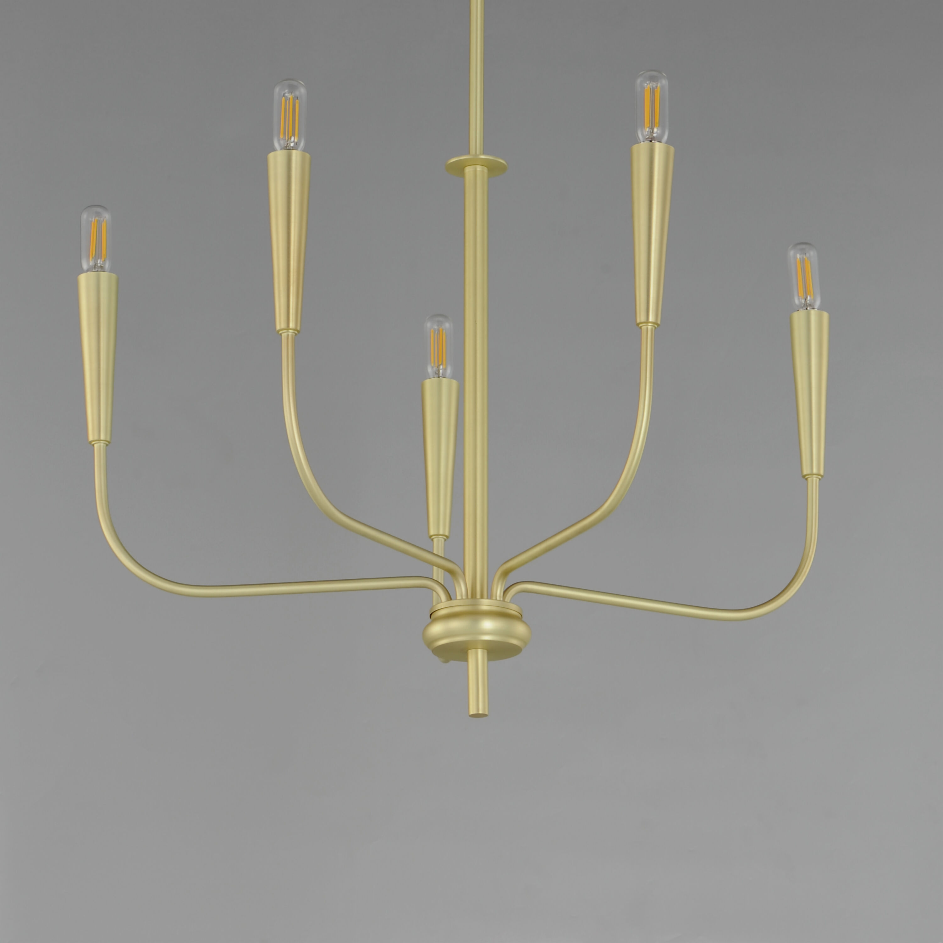 Vela 5 Light 24 inch Satin Brass Single-Tier Chandelier Ceiling Light