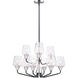 Goblet 9 Light 27 inch Black/Satin Nickel Multi-Tier Chandelier Ceiling Light in Black and Satin Nickel