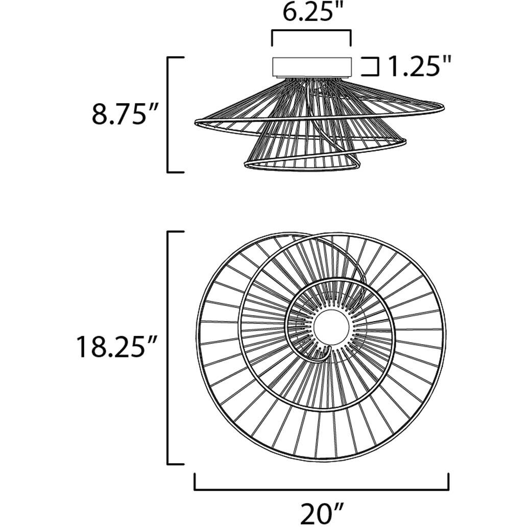 Zeta LED 20 inch Matte White Flush Mount Ceiling Light