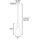 Carillon 1 Light 7 inch Black and Satin Brass Mini Pendant Ceiling Light, Elongated