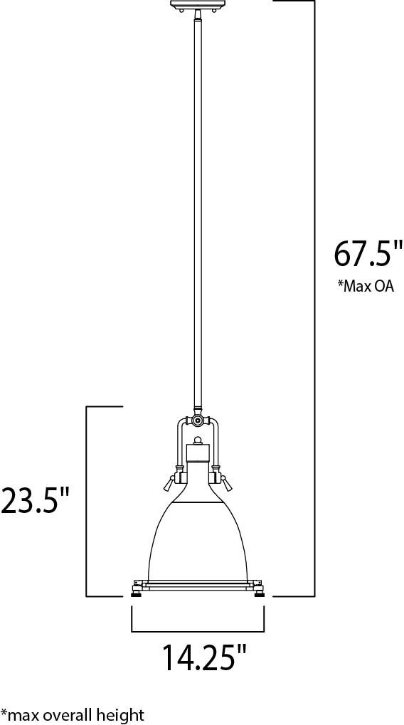 Maxim 25104FTPN Hi-Bay 1 Light 14 inch Polished Nickel