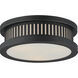 Oxford 3 Light 12 inch Black Outdoor Flush Mount