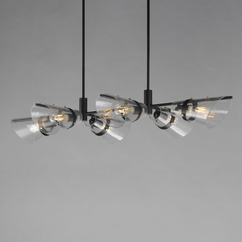 Finch Linear Pendant Ceiling Light in Seedy, Dark BronzeandAntique Brass