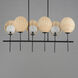 Maldives 6 Light 18 inch Black Chandelier Ceiling Light, Linear