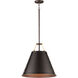 Trestle 1 Light 14 inch Oil Rubbed Bronze and Antique Brass Single Pendant Ceiling Light