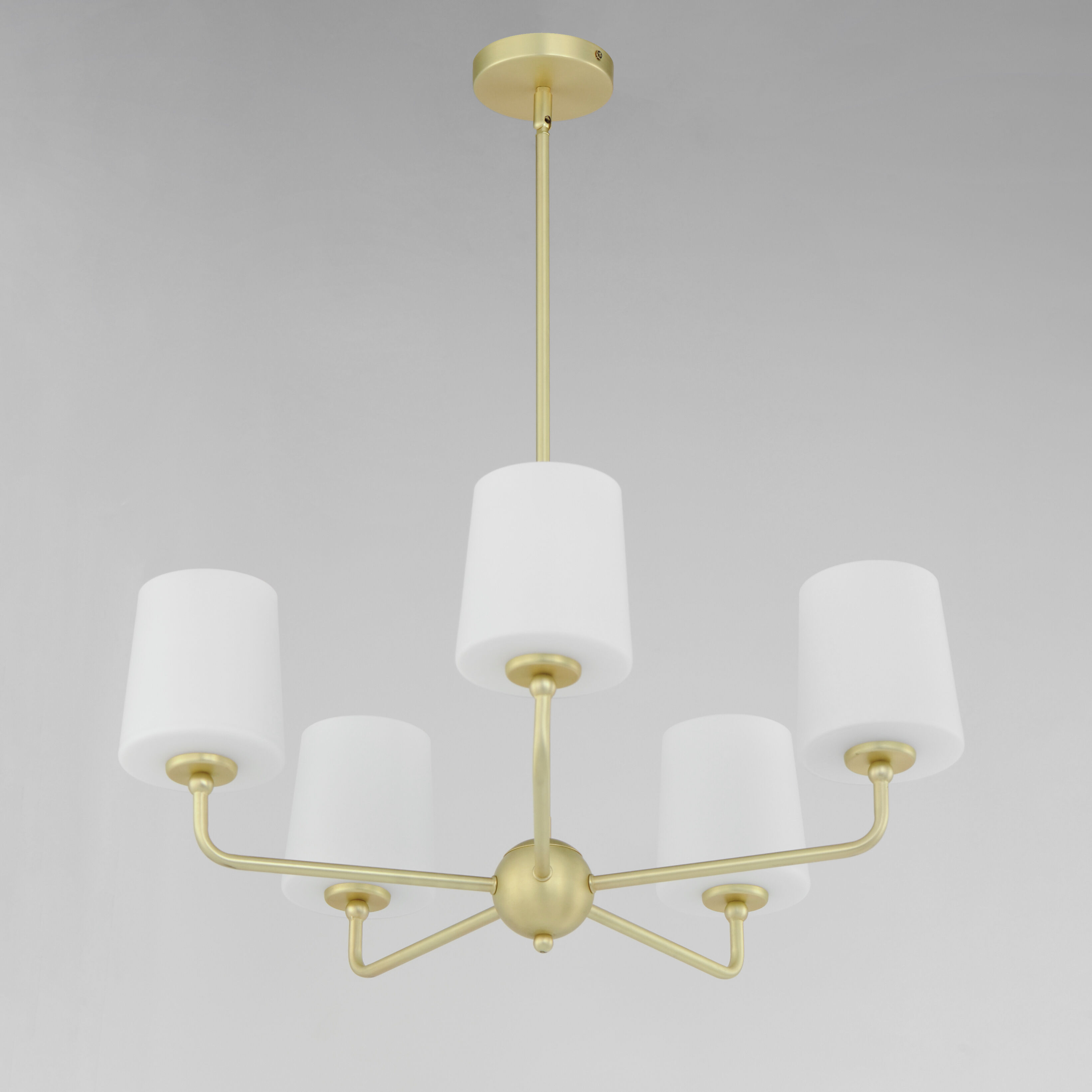 Bristol 5 Light 27 inch Satin Brass Single-Tier Chandelier Ceiling Light
