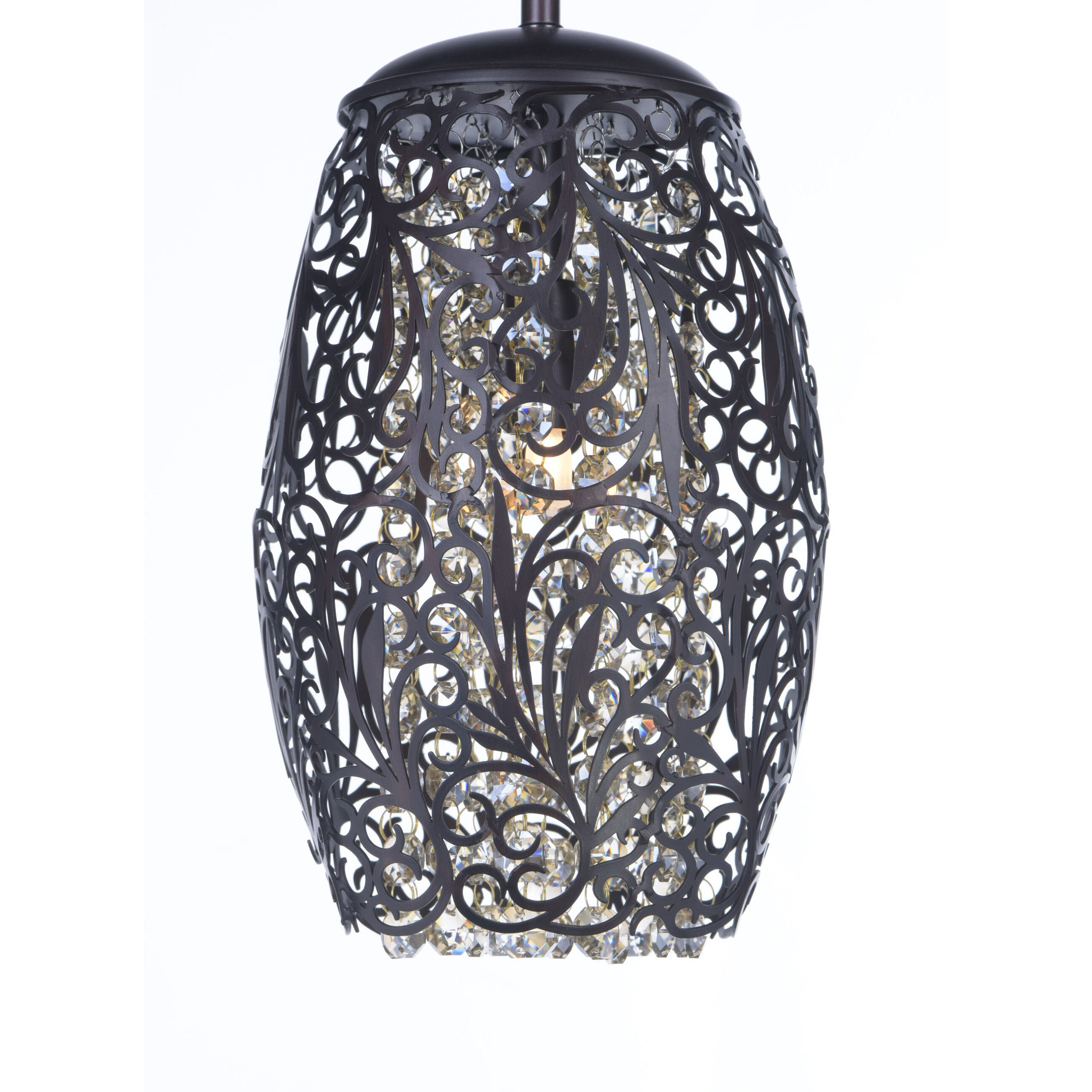 Arabesque 1 Light 7 inch Golden Silver Mini Pendant Ceiling Light in 50, Beveled Crystal, G9 Frost Xenon