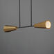Rizzo 2 Light 36.75 inch Black and Antique Brass Linear Pendant Ceiling Light