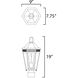 Oxford 1 Light 19 inch Black Outdoor Pole/Post Mount
