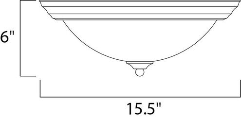 Essentials - 584x 3 Light 16 inch Satin Nickel Flush Mount Ceiling Light in Frosted
