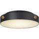 Rivet LED 12 inch Black and Antique Brass Outdoor Flush Mount
