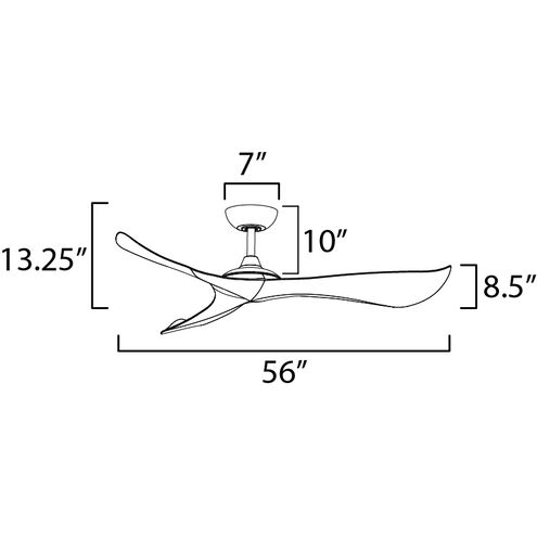 Keanu 56 inch Black and Walnut Outdoor Ceiling Fan