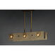 Plank 6 Light 31.5 inch Weathered Wood and Antique Brass Linear Pendant Ceiling Light