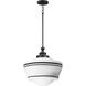 Eureka 1 Light 15.75 inch Black Single Pendant Ceiling Light