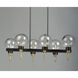 Bauhaus 6 Light 31.5 inch Bronze and Satin Brass Linear Pendant Ceiling Light