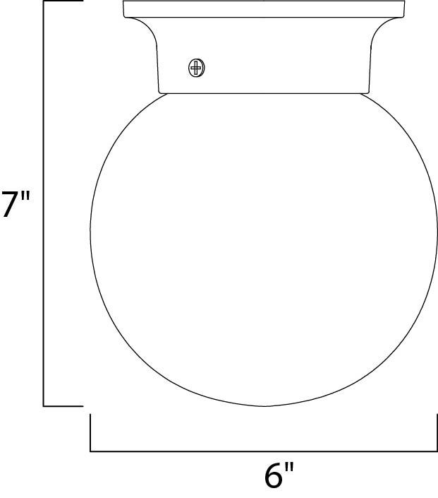 Essentials - 588x 1 Light 6 inch White Flush Mount Ceiling Light