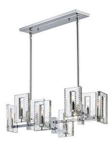 Suave 8 Light 35 inch Polished Nickel Linear Pendant Ceiling Light