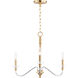 Clarion 3 Light 24 inch Polished Chrome and Satin Brass Multi-Light Pendant Ceiling Light