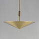 Helsinki 3 Light 20 inch Natural Aged Brass Single Pendant Ceiling Light