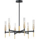 Flambeau LED 24.75 inch Black and Antique Brass Chandelier Ceiling Light