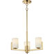 Dart 3 Light 22.25 inch Satin Brass Chandelier Ceiling Light