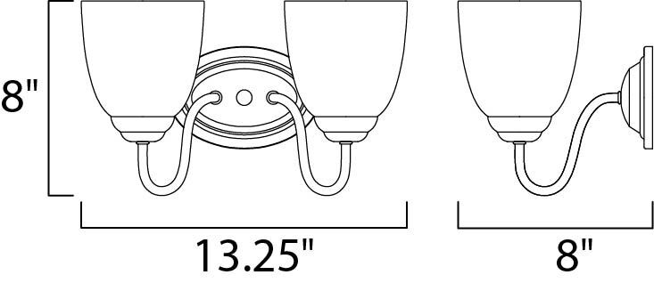 Stefan 2 Light 13 inch Oil Rubbed Bronze Bath Vanity Wall Light