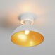 Dawn 1 Light 12 inch White and Satin Brass Semi-Flush Mount Ceiling Light