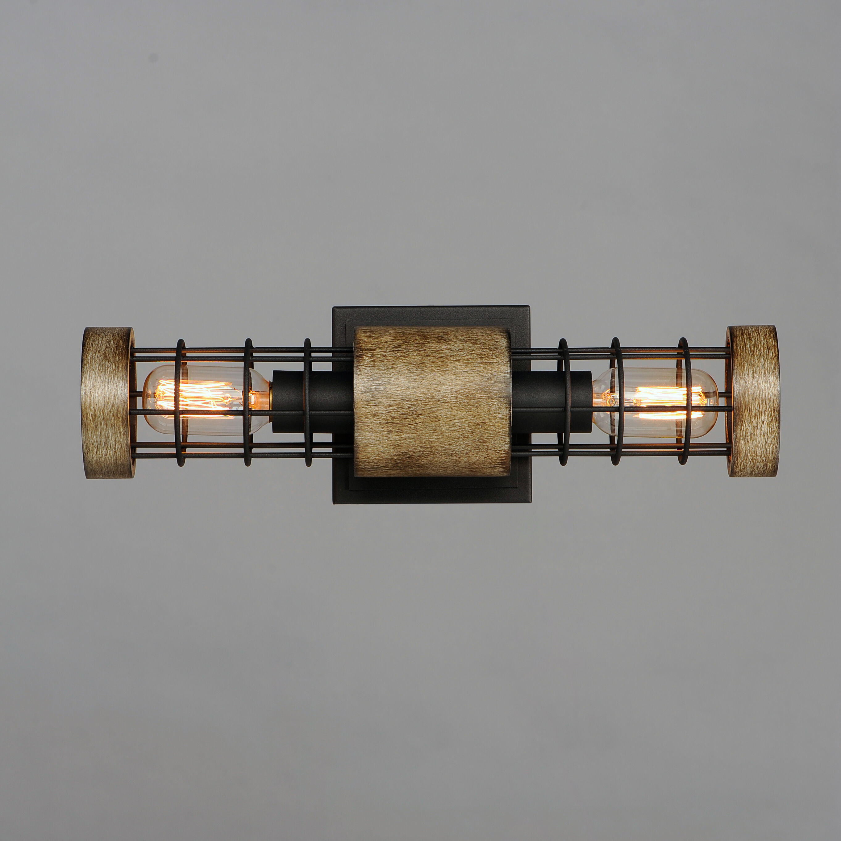 Homestead 2 Light Driftwood/Black Wall Sconce Wall Light
