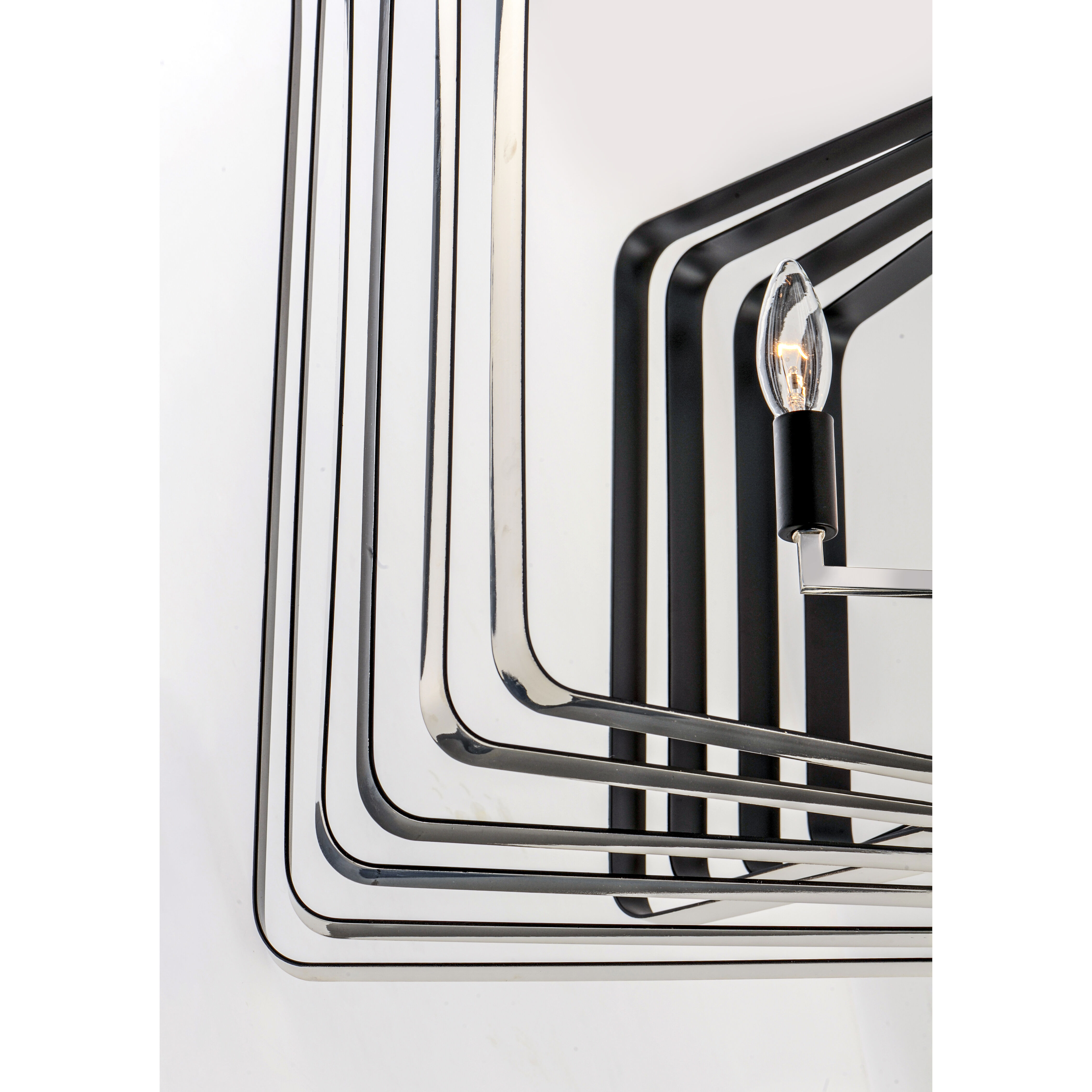 Radial 5 Light 30 inch Polished Nickel/Black Multi-Light Pendant Ceiling Light in Polished Nickel and Black