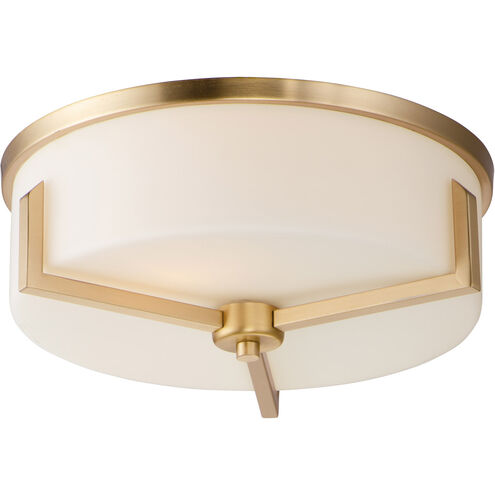 Dart 3 Light 14 inch Satin Brass Flush Mount Ceiling Light