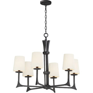 Anvil 6 Light 29 inch Natural Iron Chandelier Ceiling Light in With Shade (SHD309CV)