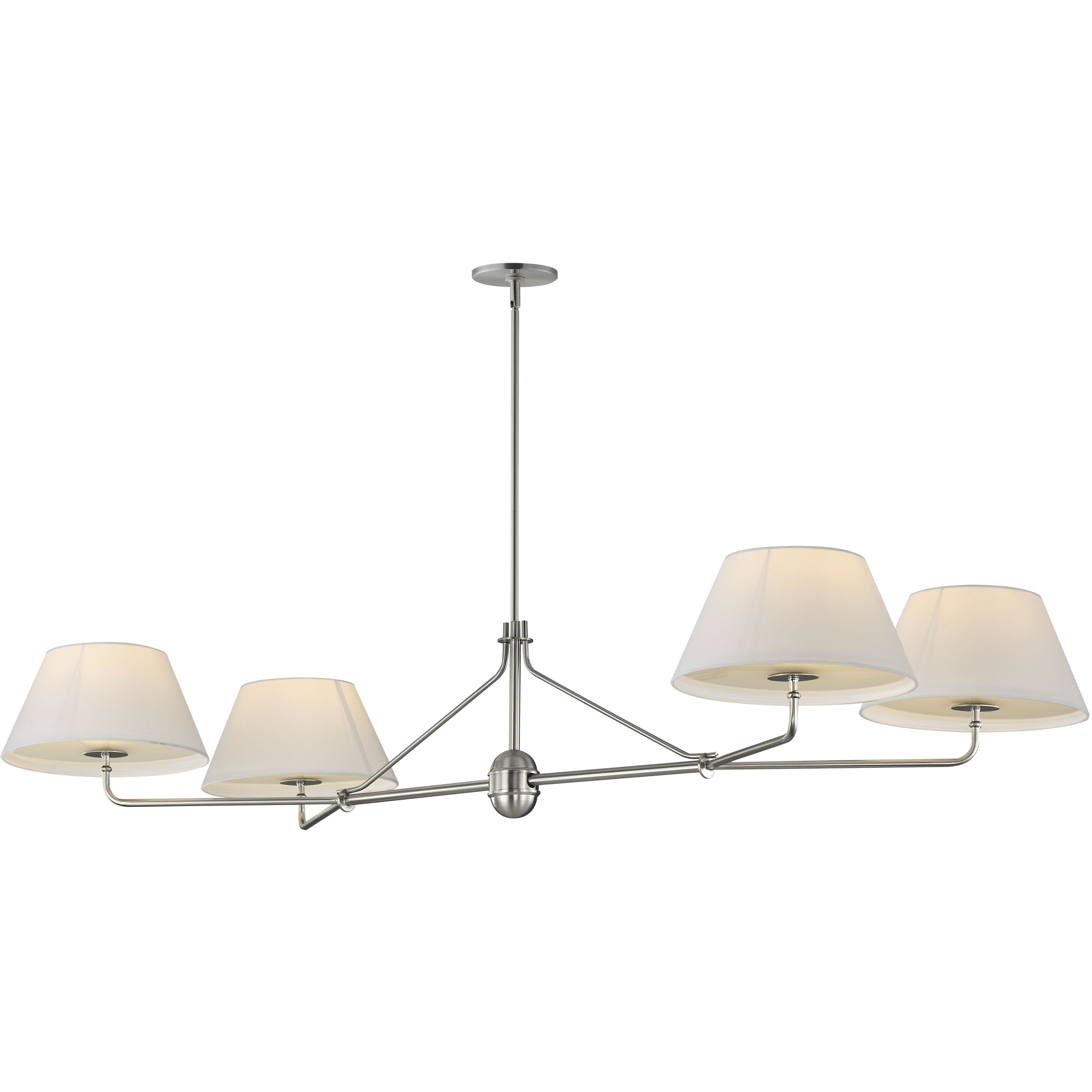 Dunbridge 4 Light 62 inch Polished Nickel Linear Pendant Ceiling Light