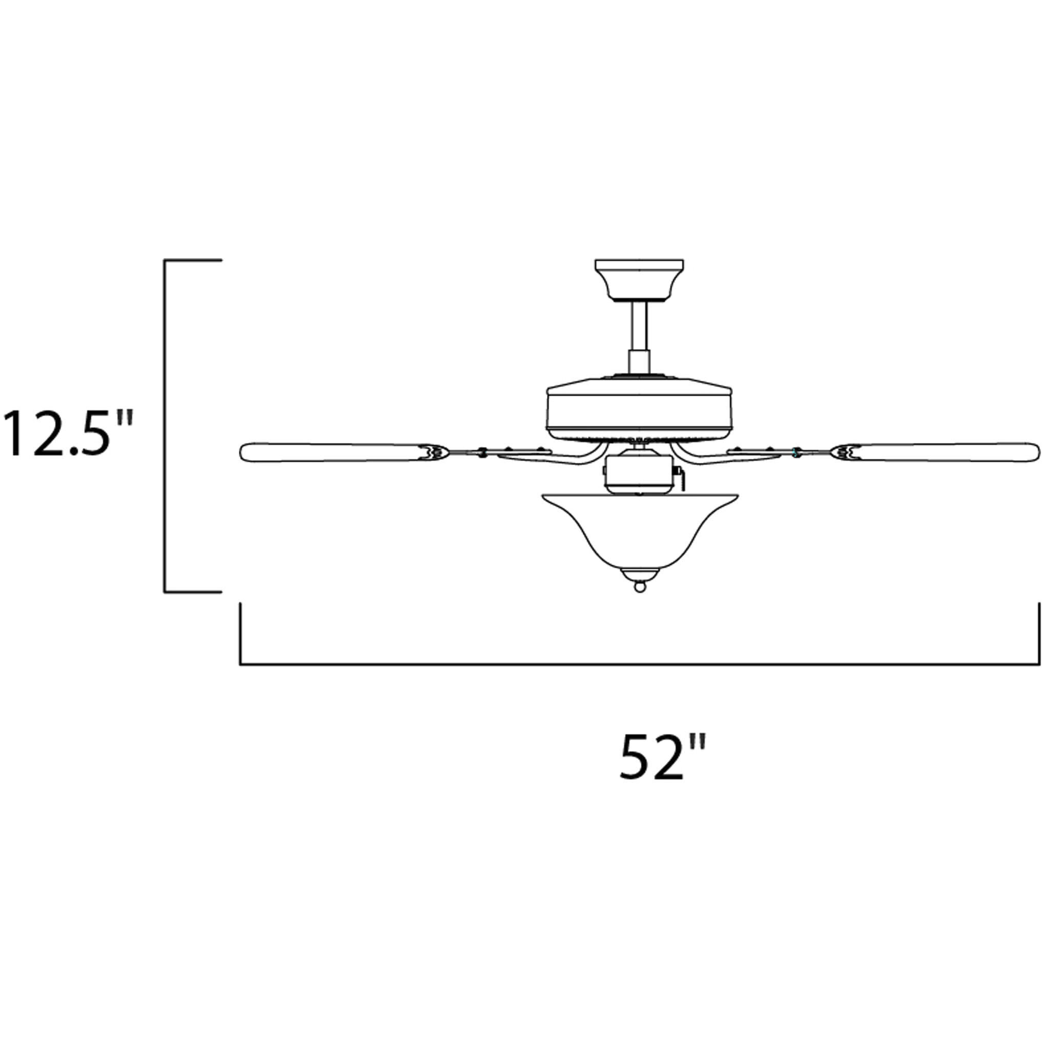 Basic-Max 52 inch Satin Nickel/Silver/Maple Indoor Ceiling Fan
